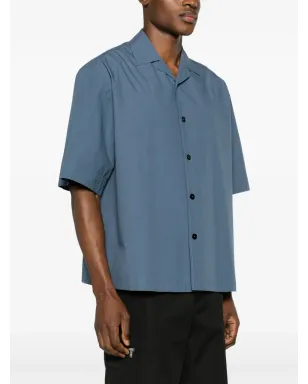 Jil Sander キャンプカラーのコットンシャツ ブルー - サムネイル3