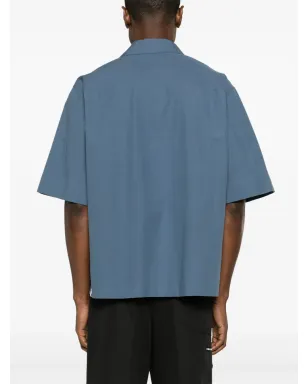 Jil Sander キャンプカラーのコットンシャツ ブルー - サムネイル4