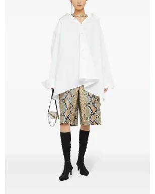 Jil Sander パイソン風エンボスレザー バミューダショーツ - ブラウン - サムネイル2