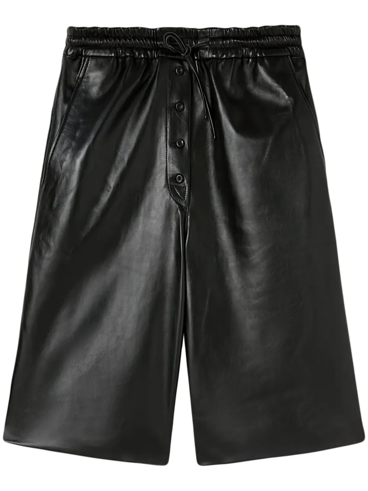 Jil Sander ラムスキンレザー バミューダショーツ - ブラック - 画像1