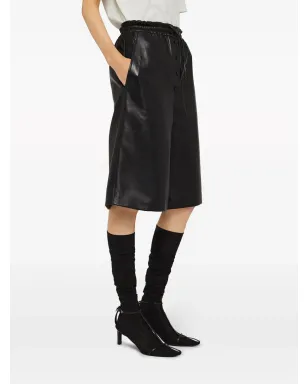 Jil Sander ラムスキンレザー バミューダショーツ - ブラック - サムネイル5