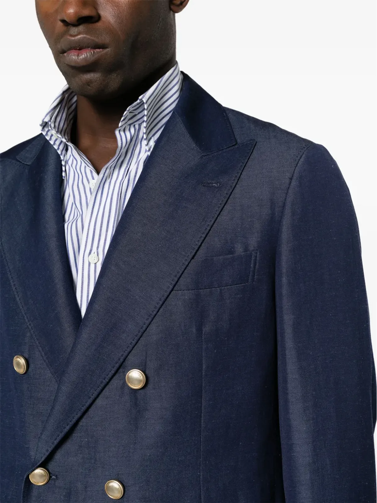 Brunello Cucinelli ブルー ダブルブレストスーツ - 画像5