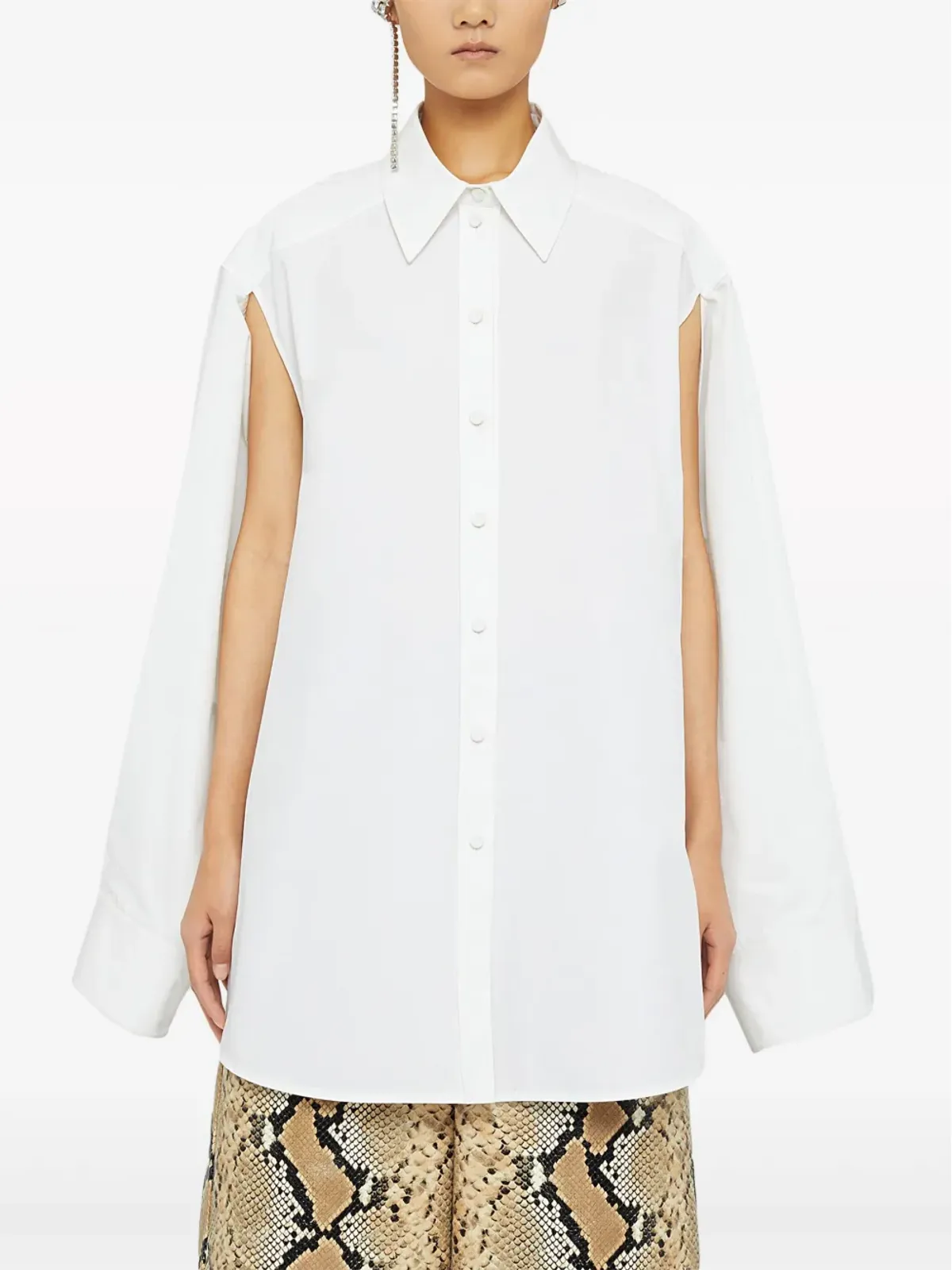Jil Sander カットアウト オーバーサイズ シャツ - ホワイト - 画像5