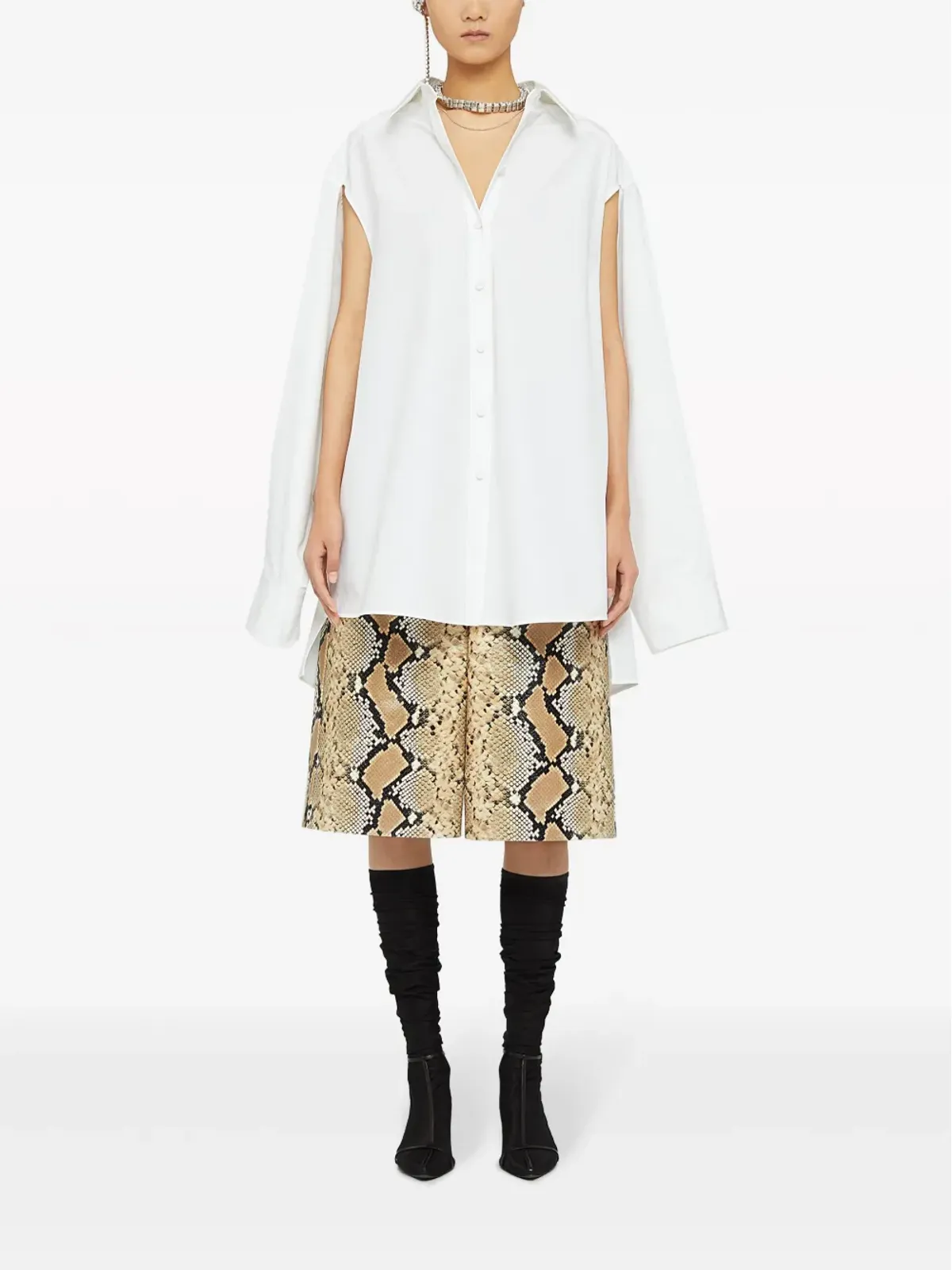 Jil Sander カットアウト オーバーサイズ シャツ - ホワイト - 画像2
