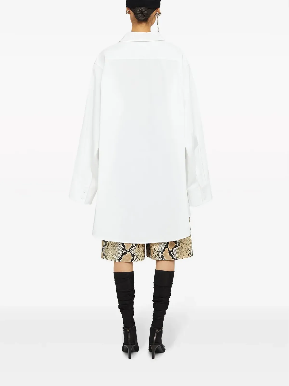 Jil Sander カットアウト オーバーサイズ シャツ - ホワイト - 画像3