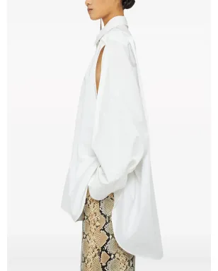 Jil Sander カットアウト オーバーサイズ シャツ - ホワイト - サムネイル4