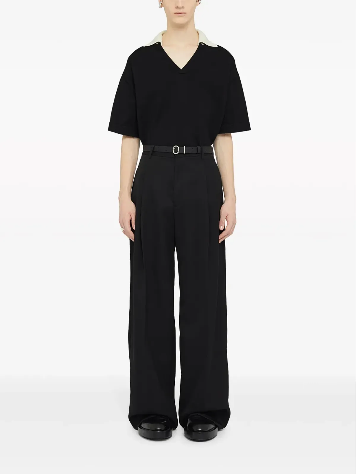 Jil Sander ハイウエスト テーラード ウール トラウザー - ブラック - 画像2
