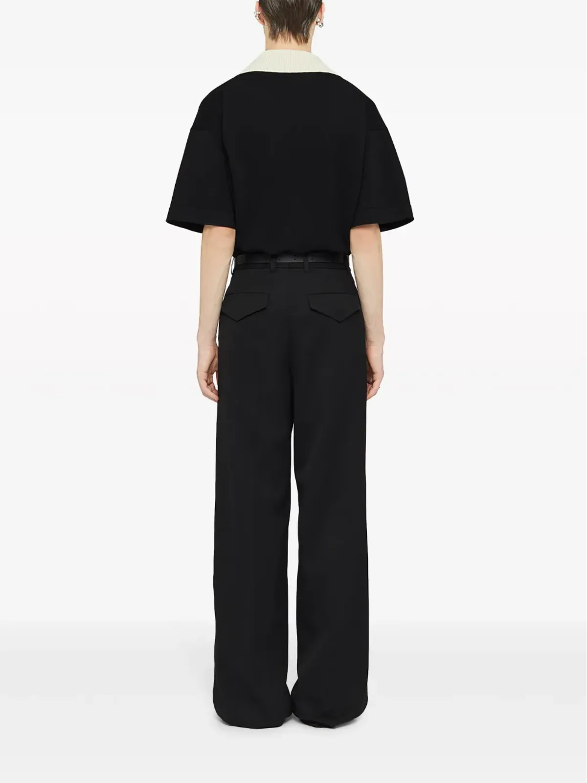 Jil Sander ハイウエスト テーラード ウール トラウザー - ブラック - 画像3