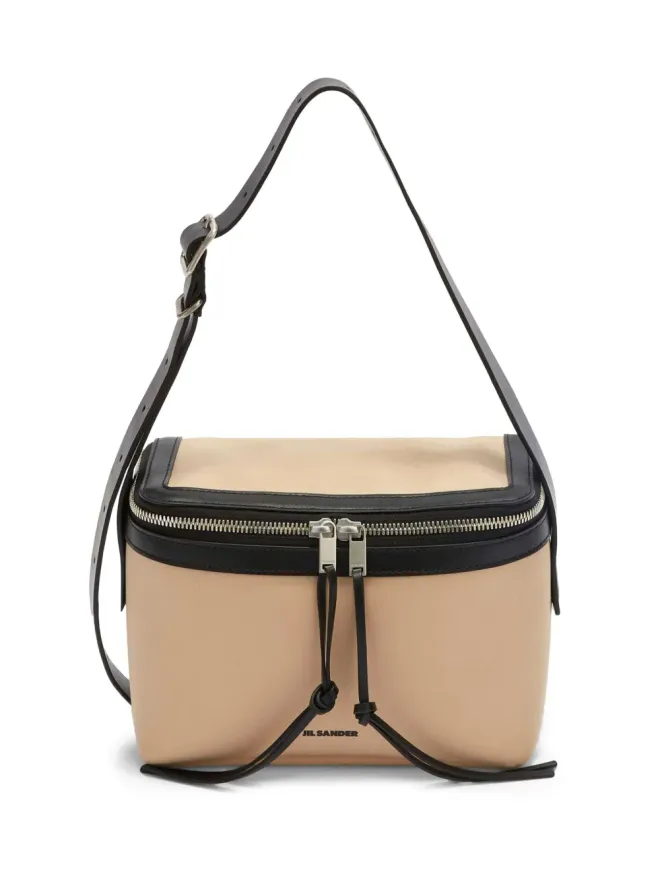Jil Sander Jil Sander 小さなレザーショルダーバッグ - ブラウンの商品画像