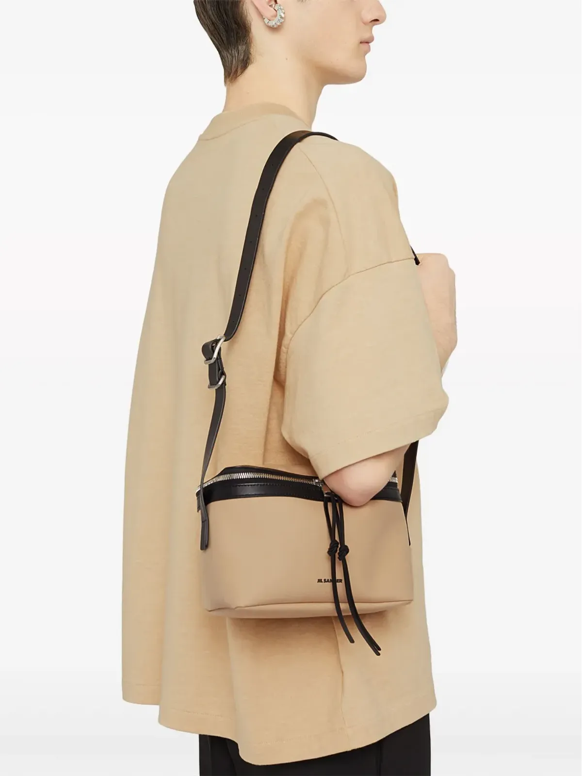 Jil Sander 小さなレザーショルダーバッグ - ブラウン - 画像3