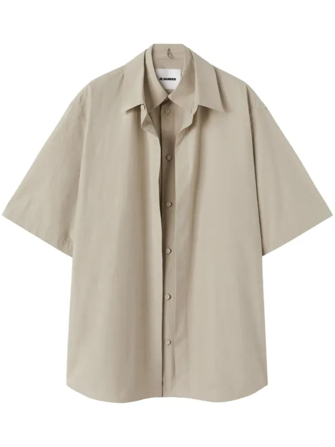 Jil Sander Jil Sander レイヤードコットンシャツ - グレーの商品画像