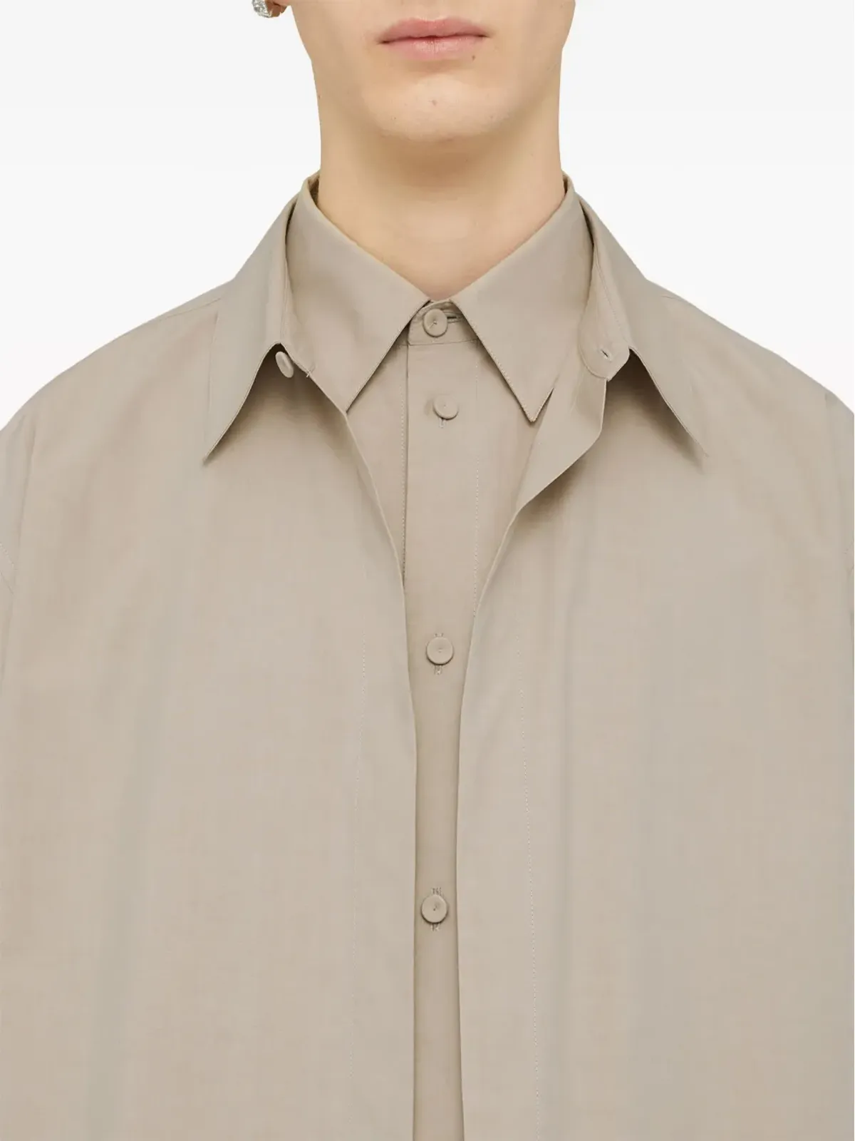 Jil Sander レイヤードコットンシャツ - グレー - 画像4