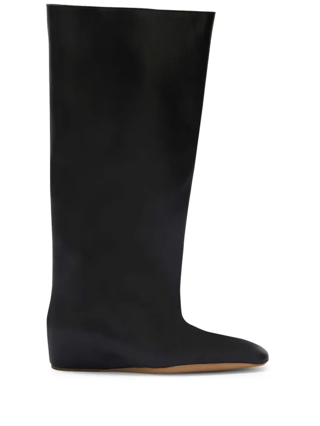 Jil Sander Jil Sander ブラック レザー ニーハイブーツの商品画像
