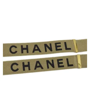CHANEL ビンテージ ロゴジャカード サスペンダー ゴールド - サムネイル3