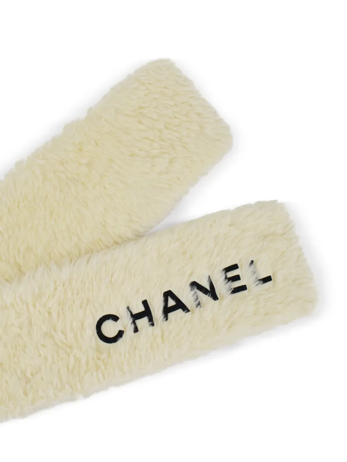 CHANEL ビンテージ 1994 ロゴアップリケ付きショールスカーフ - 画像3