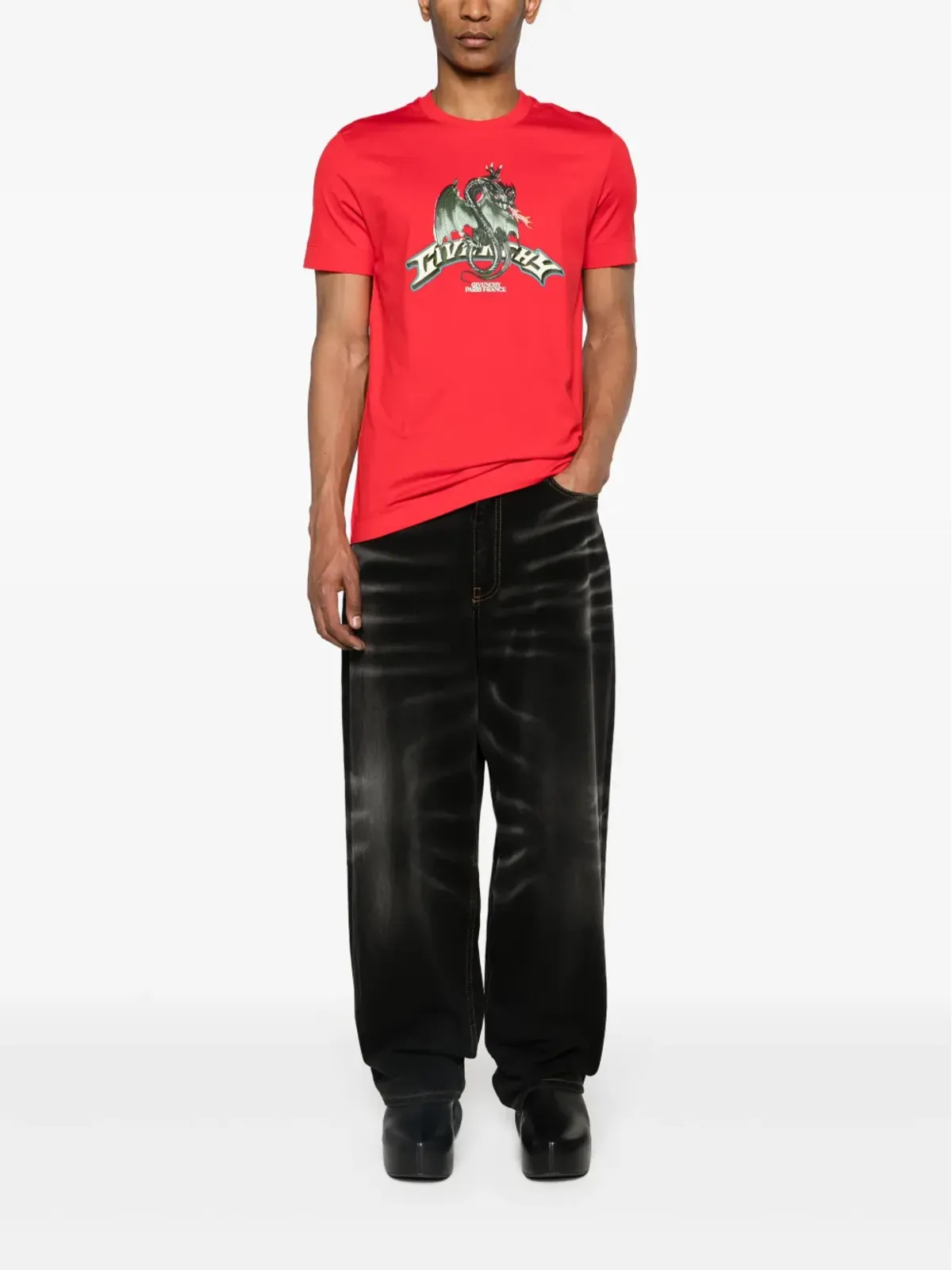 Givenchy ドラゴンプリント コットン Tシャツ - 画像2