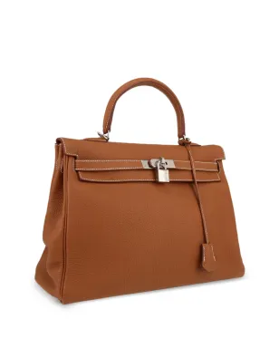 Hermès ビンテージ 2023 ケリー35 2ウェイ ハンドバッグ ブラウン - サムネイル4