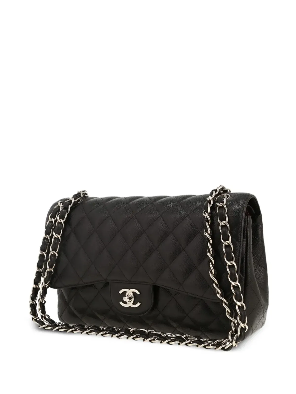 CHANEL ビンテージ 2017年 ダブルフラップ ジャンボ ショルダーバッグ ブラック - 画像5