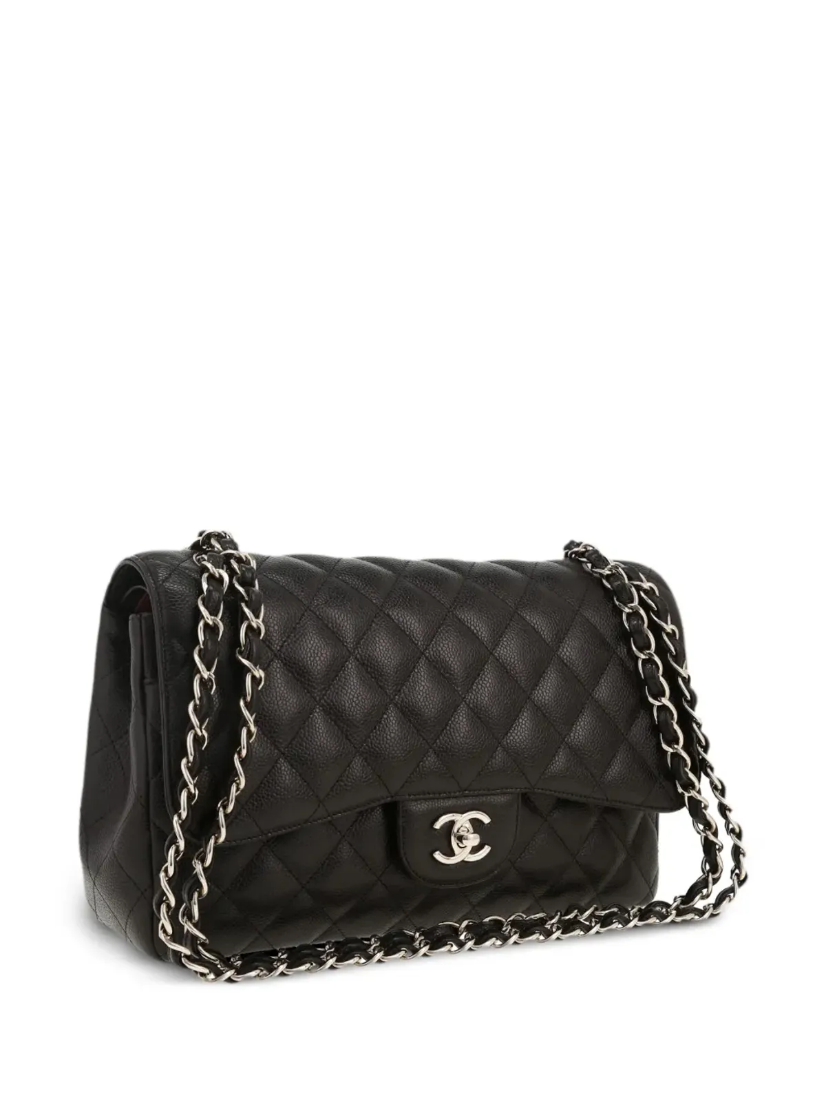 CHANEL ビンテージ 2017年 ダブルフラップ ジャンボ ショルダーバッグ ブラック - 画像3