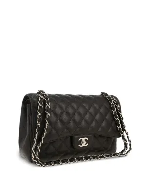 CHANEL ビンテージ 2017年 ダブルフラップ ジャンボ ショルダーバッグ ブラック - サムネイル3