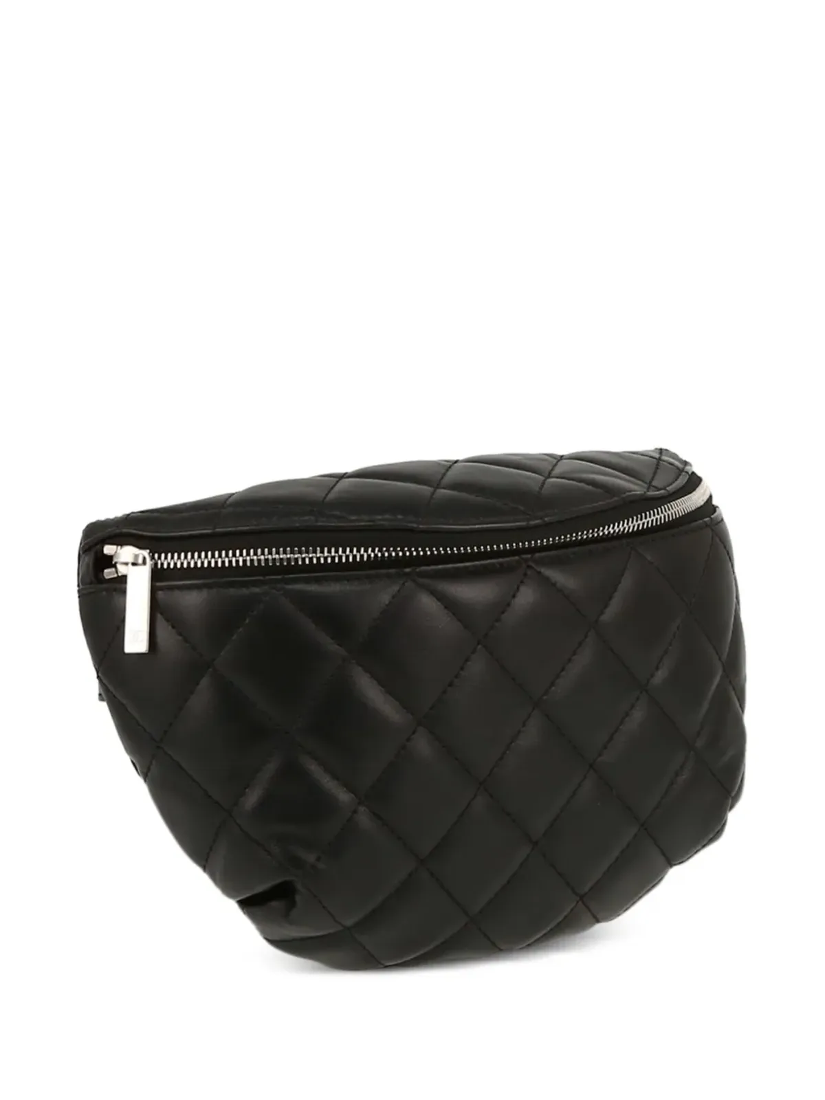 CHANEL ビンテージ ダイヤモンドキルティング レザー ベルトバッグ - ブラック - 画像3
