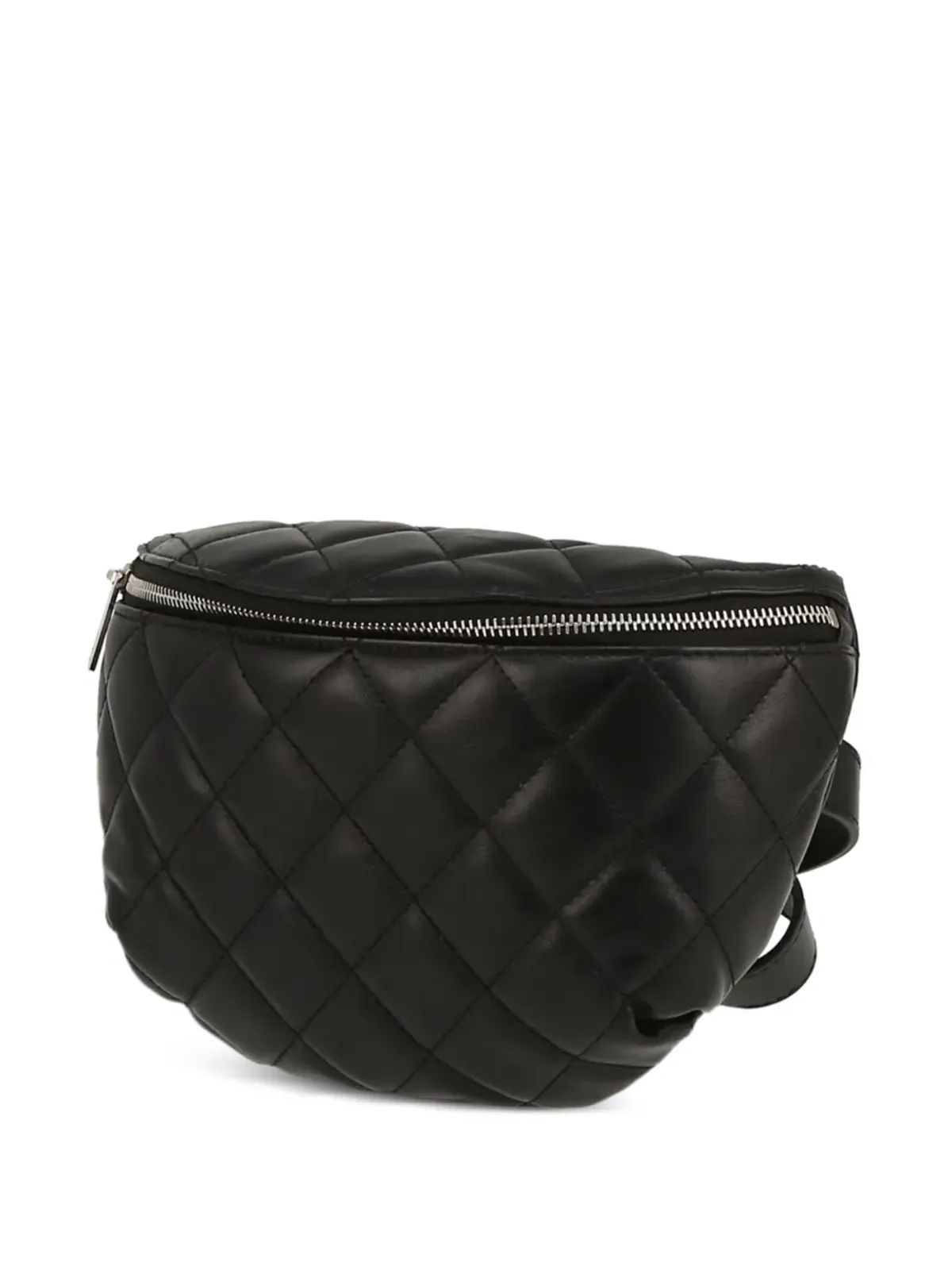 CHANEL ビンテージ ダイヤモンドキルティング レザー ベルトバッグ - ブラック - 画像4