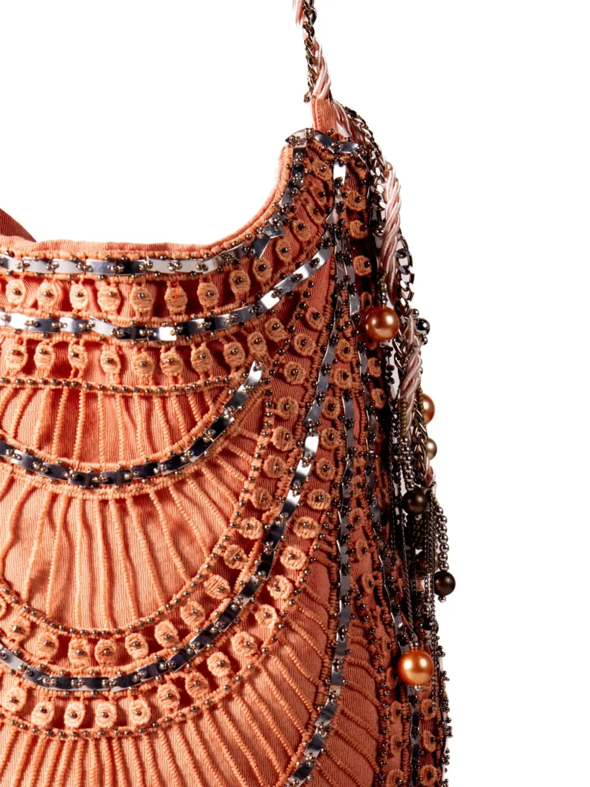 Nannacay Margie beaded shoulder bag - Orange - 画像2