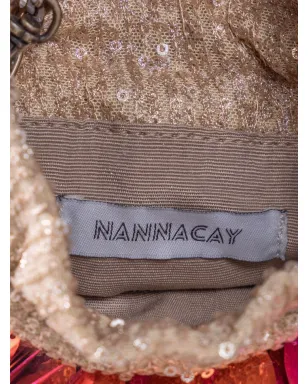 Nannacay Keely スパンコール付きバケツバッグ オレンジ - サムネイル5
