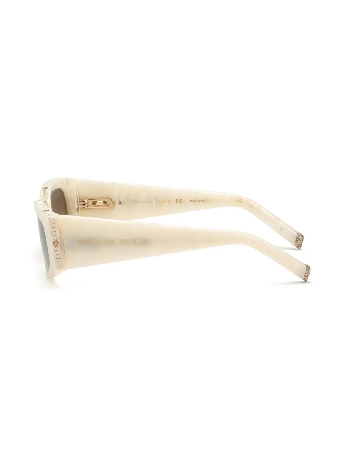 Philipp Plein Eyewear round-frame crystal-embellished sunglasses - Neutrals - 画像3