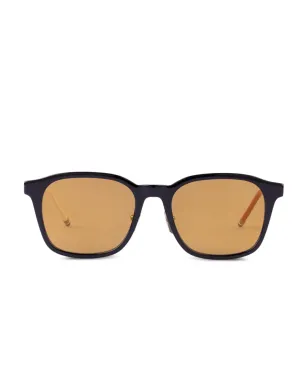 Thom Browne Eyewear 幾何学的フレームのサングラス - ブラック - サムネイル1