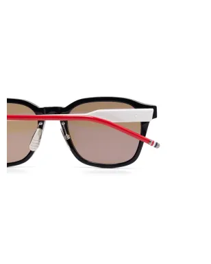 Thom Browne Eyewear 幾何学的フレームのサングラス - ブラック - サムネイル3