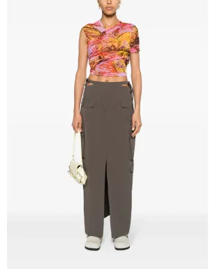 PINKO アブストラクトプリント アシンメトリック ブラウス - サムネイル2