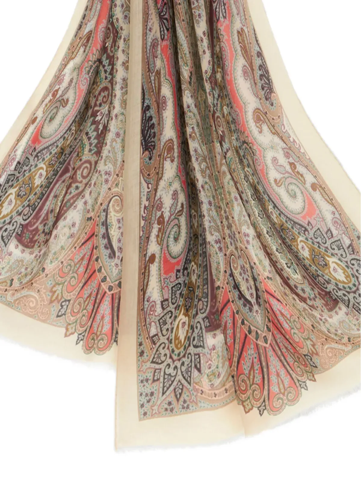 ETRO ペイズリー柄カシミアスカーフ - ニュートラルカラー - 画像3