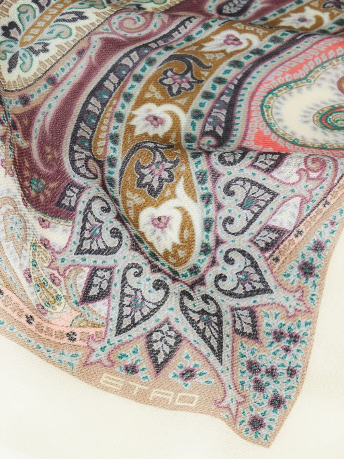 ETRO ペイズリー柄カシミアスカーフ - ニュートラルカラー - 画像4