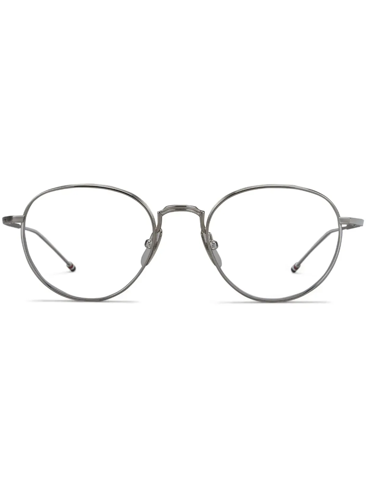Thom Browne Eyewear ラウンドフレームのチタンメガネ - シルバー - 画像1