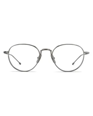 Thom Browne Eyewear ラウンドフレームのチタンメガネ - シルバー - サムネイル1