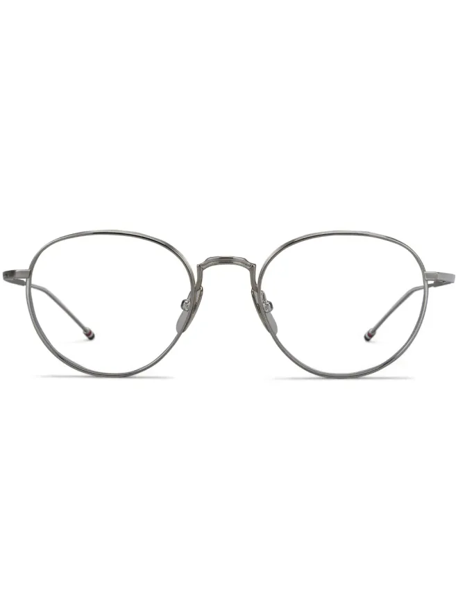 Thom Browne Eyewear Thom Browne Eyewear ラウンドフレームのチタンメガネ - シルバーの商品画像