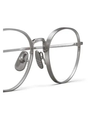 Thom Browne Eyewear ラウンドフレームのチタンメガネ - シルバー - サムネイル3