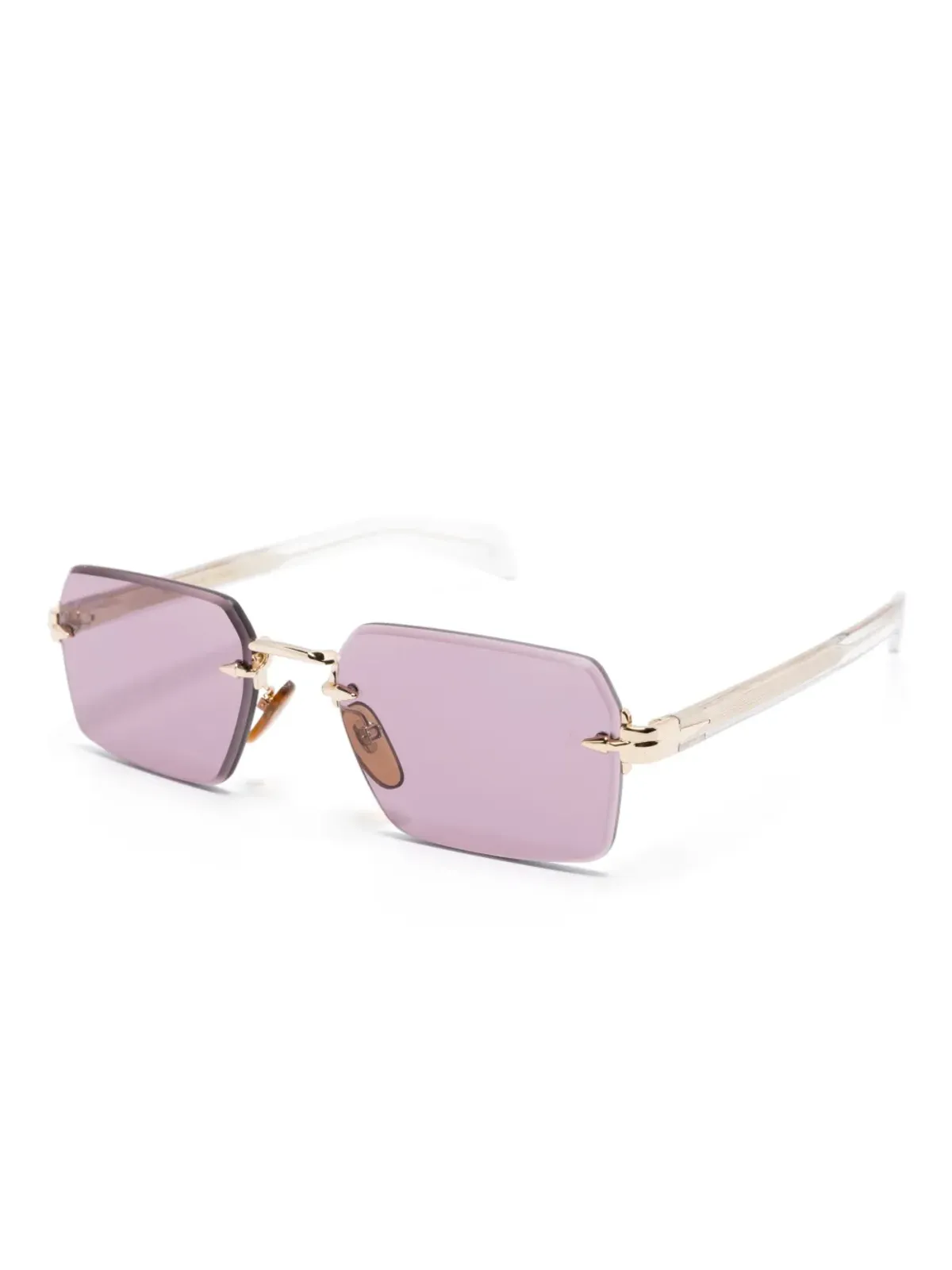 Eyewear by David Beckham DB 7109/S ジオメトリックフレーム サングラス - ゴールド - 画像2