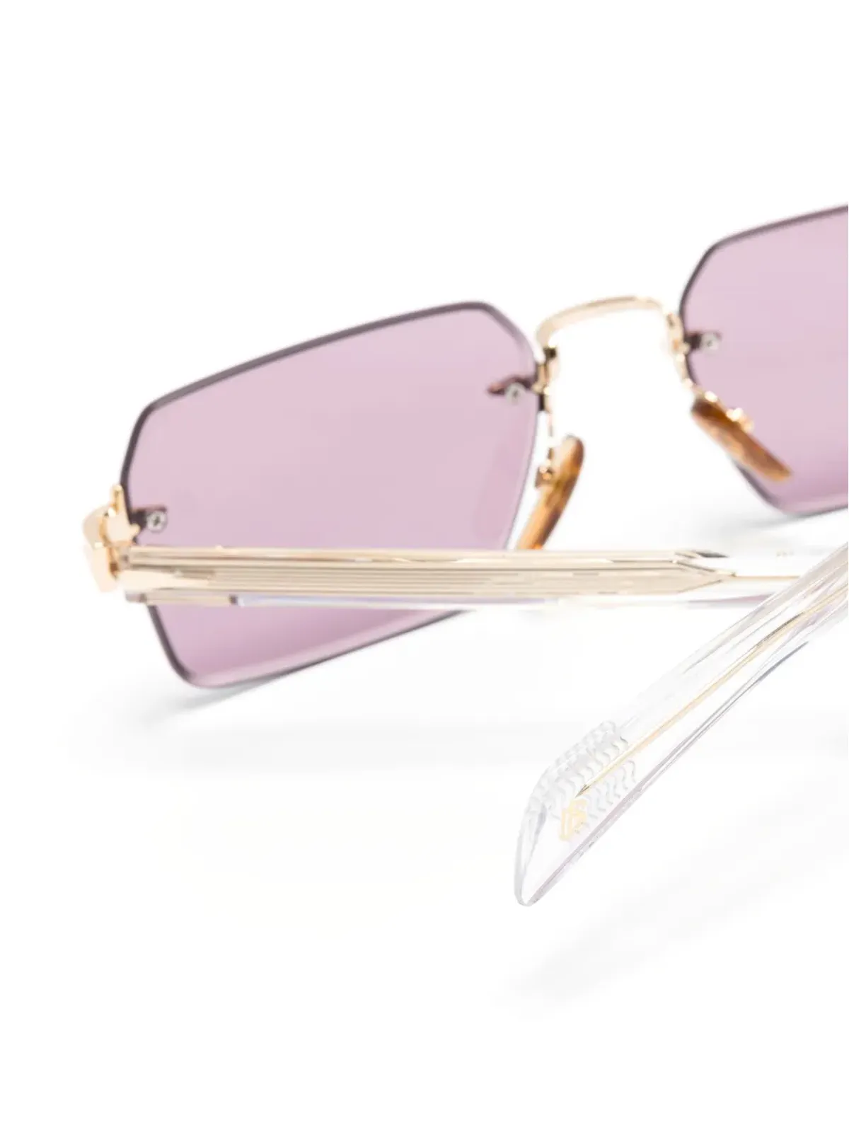 Eyewear by David Beckham DB 7109/S ジオメトリックフレーム サングラス - ゴールド - 画像3