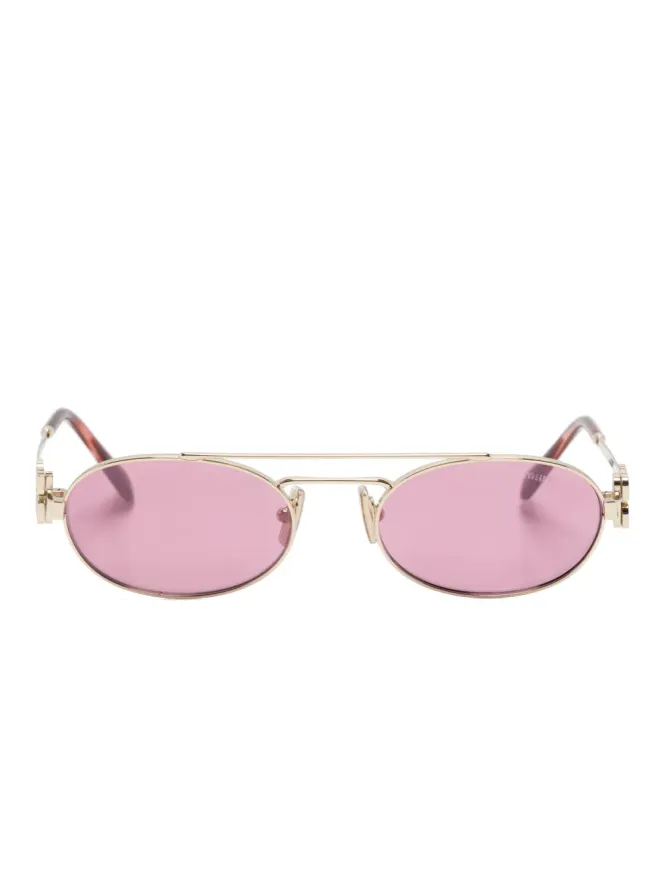 Miu Miu Eyewear Miu Miu Eyewear ロゴ入りオーバルフレームサングラスの商品画像