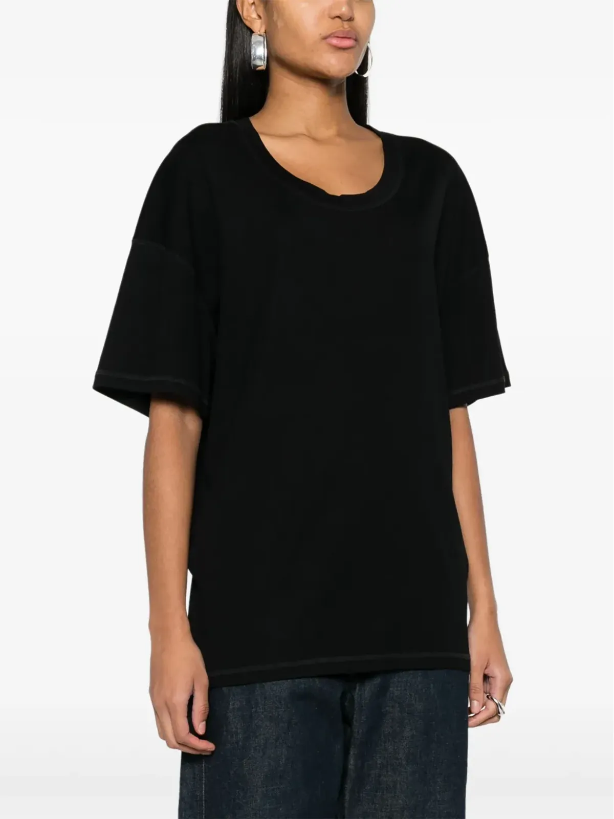 LEMAIRE ドロップショルダー コットン Tシャツ - 画像3