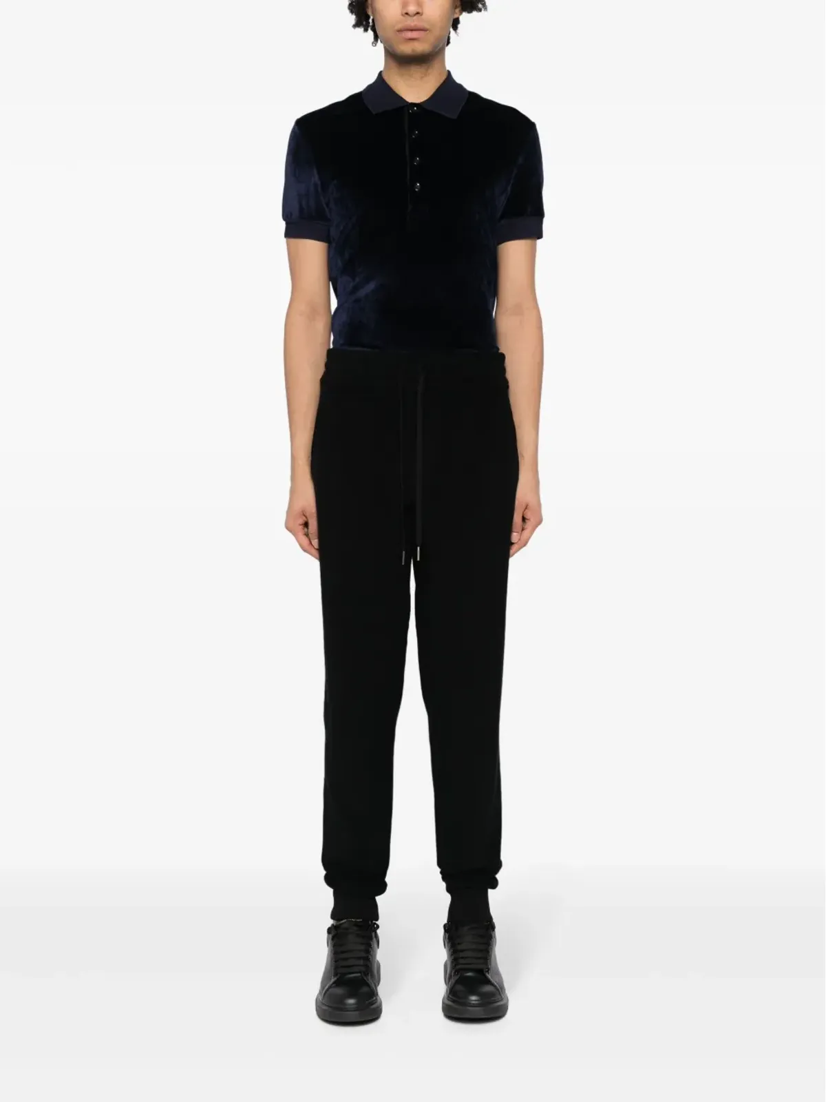 TOM FORD ストレートレッグ コットン トラックパンツ ブラック - 画像2