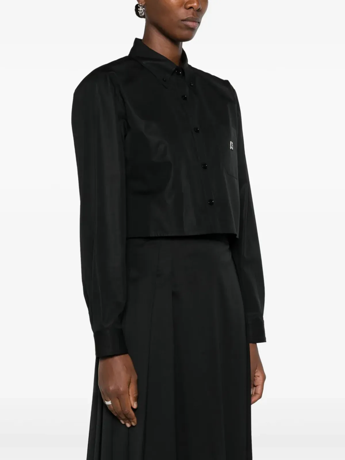 Givenchy 4Gプレート クロップドシャツ - ブラック - 画像3