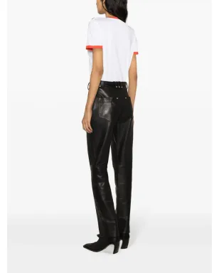 Balmain ベルト付きハイライズレザートラウザー - サムネイル4