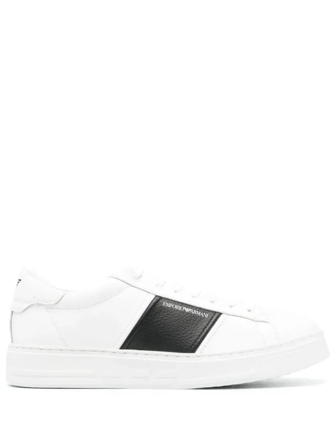 Emporio Armani Emporio Armani ロゴプリント レザー スニーカーの商品画像