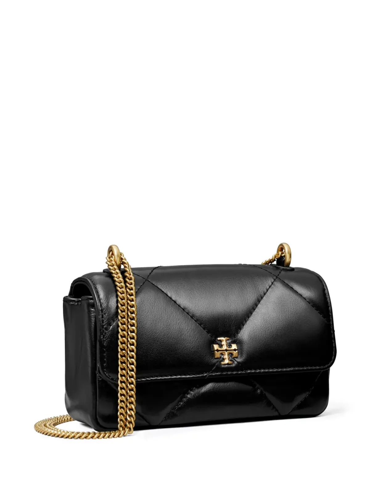 Tory Burch ミニ キラ ダイヤモンドキルティング フラップバッグ ブラック - 画像3