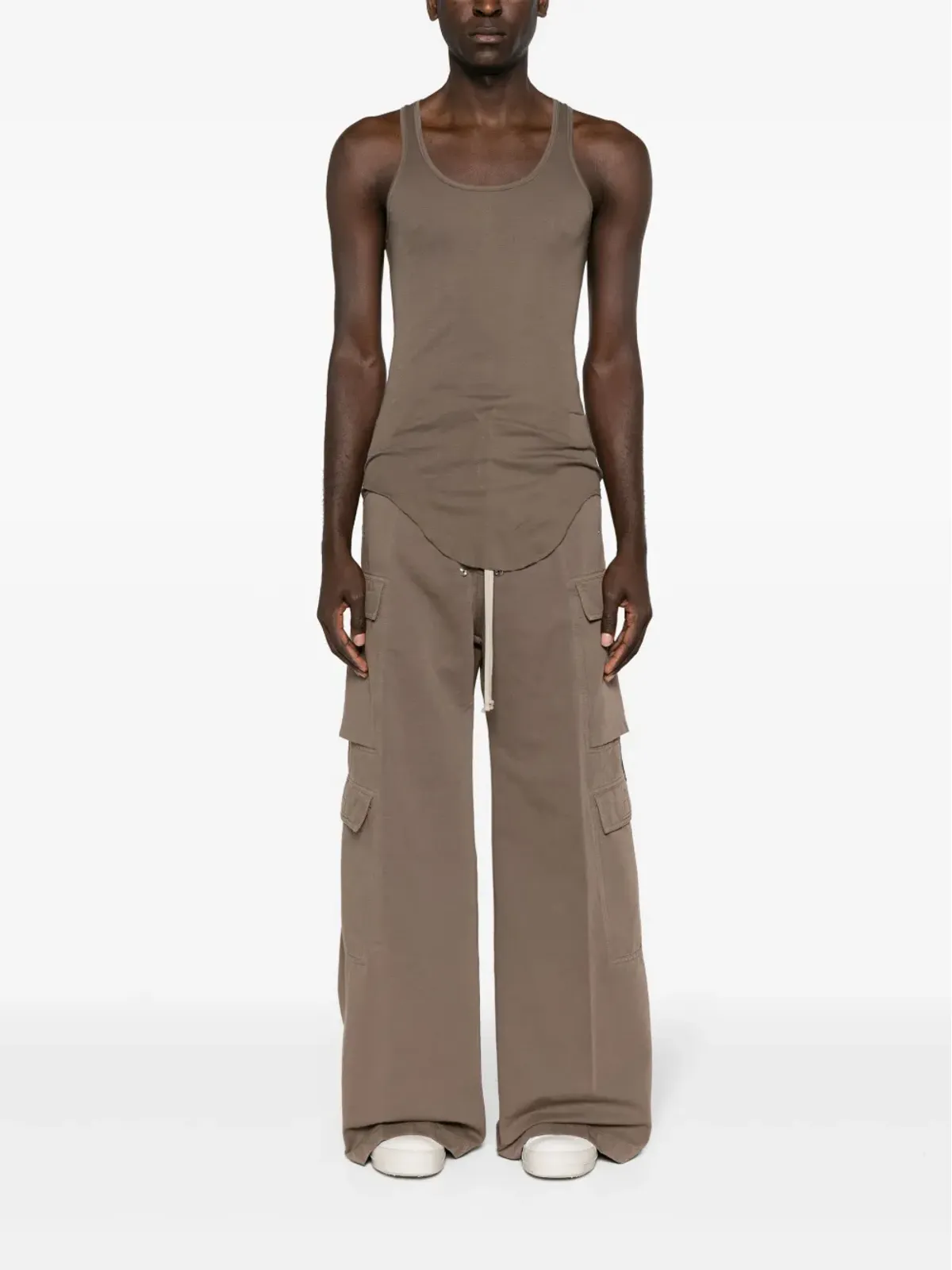 Rick Owens DRKSHDW ロングライン コットン タンクトップ - 画像2