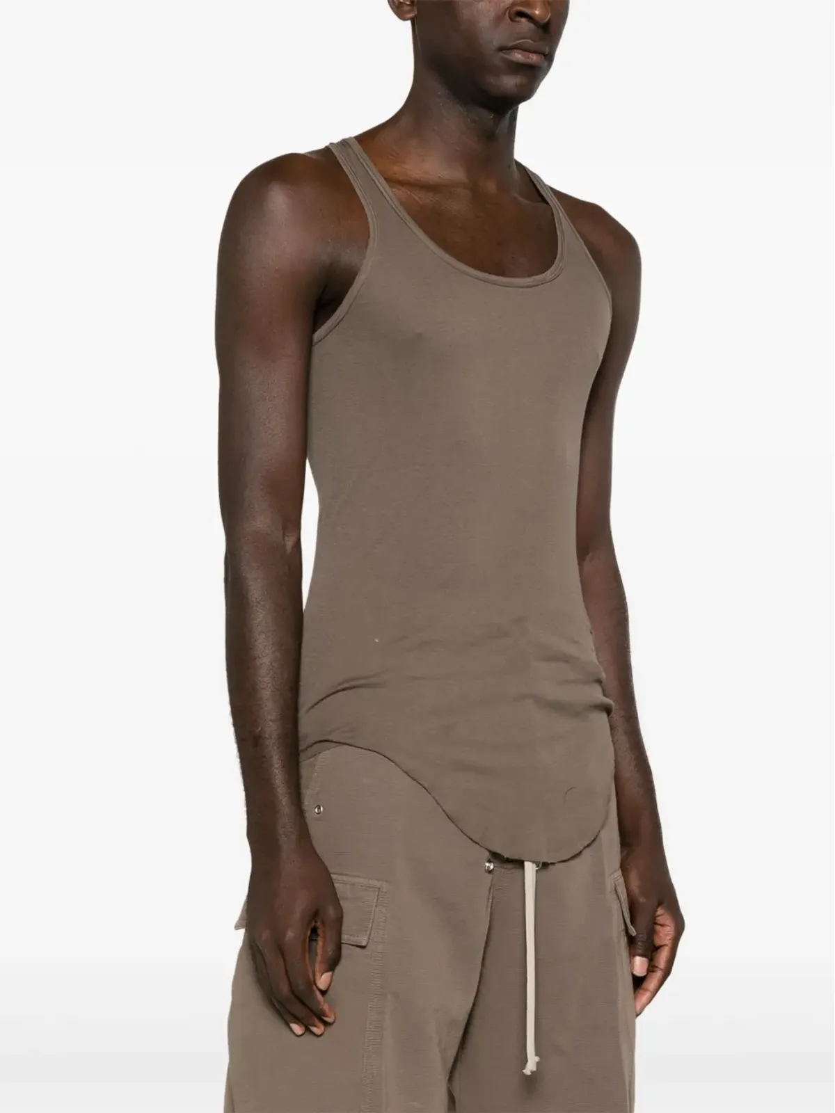 Rick Owens DRKSHDW ロングライン コットン タンクトップ - 画像3