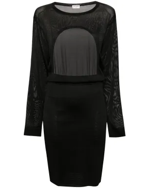 Saint Laurent オープンバックニットドレス - ブラック - サムネイル1